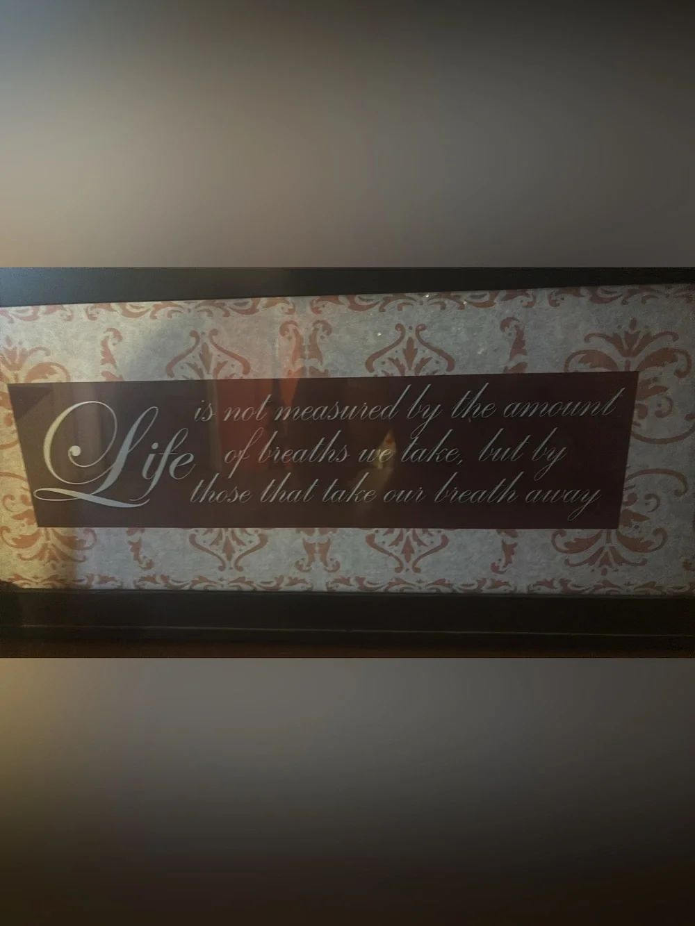 Inspirational 'Life' Script Wall Art in Brown and Cream - Brand